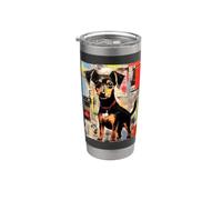 Cute Dog Art Mixed Media Urban Style Canine Stainless Steel Insulated Tumbler