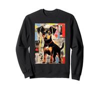 Cute Dog Art Mixed Media Urban Style Canine Sweatshirt