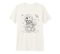 Cute Dog Astronaut Moon Walk Space Explorer Puppy Premium T-Shirt