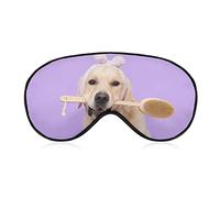 Cute Dog at The Spa Sleep Mask Pet Grooming Blindfold for Sleeping Elastic Blackout Eye Mask Cover for Full Night's Sleep Travel and Nap