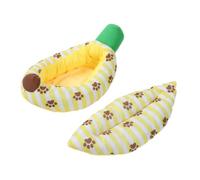 Cute Dog Bed - Banana Shaped Soft Washable Pet Bed with Non Slip Base
