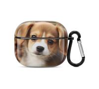 Cute Dog Bluetooth Earbuds Case Cover Full Body Shockproof Protection Hard Case Support Wireless Charging with Keychain Personalized Gift for AirPods 3