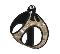 Cute Dog Bone Bowl Woof Paw Adjustable Reflective Harness Leash Set For Cats And Dogs, Soft Breathable Mesh Vest With Escape-Proof Design For Small Pets