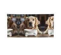 Cute Dog Bone Bowl Woof Paw Banner Party Flags Backdrop Xmas Carnival Birthday Sign Fence Decor DIY Hanukkah Kwanzaa