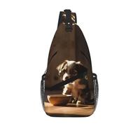 Cute Dog Bone Bowl Woof Paw Crossbody Sling Bag Crossbody Shoulder Chest Bag Shoulder Strap Waist Fanny Pack Men Women