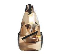 Cute Dog Bone Bowl Woof Paw Crossbody Sling Bag Crossbody Shoulder Chest Bag Shoulder Strap Waist Fanny Pack Men Women