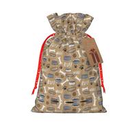 Cute Dog Bone Bowl Woof Paw Hemp Bundle Gift Bag,Christmas Bags Holiday Wrapping Bag For Christmas Party