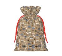 Cute Dog Bone Bowl Woof Paw Hemp Bundle Gift Bag,Christmas Bags Holiday Wrapping Bag For Christmas Party