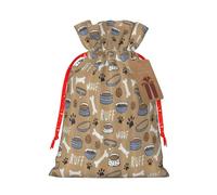Cute Dog Bone Bowl Woof Paw Print Gift Bags,Cute And Stylish Presents Packaging With Drawstring