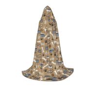 Cute Dog Bone Bowl Woof Paw Print Hooded Cloak Dress Up Halloween Carnival Cosplay Teens Kids Adults Wizard Themes