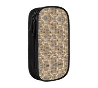 Cute Dog Bone Bowl Woof Paw Print Practical Pencil Case Multi-Compartment Office Travel School Art Daily Supplies