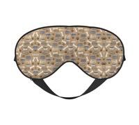 Cute Dog Bone Bowl Woof Paw Print Sleeping Eye Cover Eyeshade for Men Women Plane Travel Nap Night Sleeping