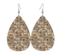 Cute Dog Bone Bowl Woof Paw Print Teardrop Dangle Earrings Elegant Women Fashion Jewelry Valentine'S Festival Wear
