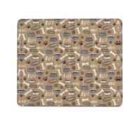 Cute Dog Bone Bowl Woof Paw Printed Desktop Mouse Pad Desktop Gaming Mouse Pad Suitable For Office And Gaming 8.3 x 10.3 in