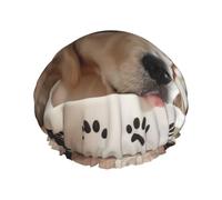 Cute Dog Bone Bowl Woof Paw Shower Caps Women Reusable Large Shower Cap Men Quickdry Care Hair Long Short Kids Bath