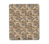 Cute Dog Bone Bowl Woof Paw Square Mouse Pad, Cloth With Rubberized Base, Standard Gaming Mousepad, Non-Slip Rubber Base