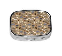 Cute Dog Bone,Meta Pill Box 2 Compartment Medicine Case,Portable Organizer