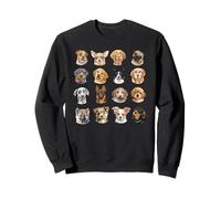 Cute Dog Breed Faces for Pet and Puppy Lovers Sweatshirt