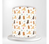 Cute Dog Breeds Love Hearts Wrap Around Print A4 Edible Paper Icing Sheet Cake Topper Side Ribbon Border Decor for Personalised Themed Decorations