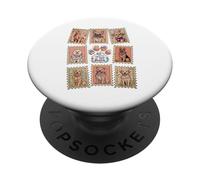 Cute Dog Breeds Postage Stamps Love Wagging Tail PopSockets Adhesive PopGrip