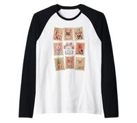 Cute Dog Breeds Postage Stamps Love Wagging Tail Raglan Baseball Tee