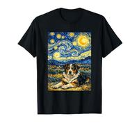 Cute Dog Calm Peaceful Van Gogh Starry Night Inspired Art T-Shirt