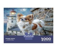 Cute Dog Cardboard Papillon by Lighthouse Premium Jigsaw Puzzle Brain Training Home Decor 52x38cm/1000pcs