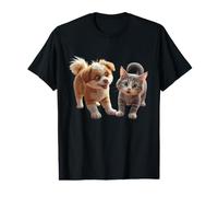 Cute Dog & Cat Funny Unisex Design for Men Women Tee Value Graphic T-Shirt