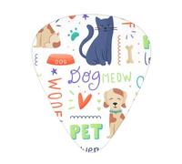 Cute Dog Cat Kitten Doodle Guitar Pick 12 Packs Guitar Plectrums Includes Thin Medium Heavy Gauges