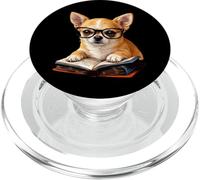 Cute Dog Chihuahua Reading Book PopSockets PopGrip for MagSafe