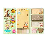 Cute Dog Chihuahua Sticky Notes - 550 Sheets Kawaii Dogs Shaped Paper Clips Novelty Self Adhesive Sticky Note Dog Lover Writing Memo Pads Page Marker for Kids Children Home Office School Supplies Gift
