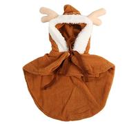 Cute Dog Christmas Elk Costume, Pet Reindeer Outfit, Soft Fleece Puppy Hoodie Coat with Loose Fit for Small Dogs, Festive Holiday Apparel for Teddy Yorkie Chihuahua (XS)