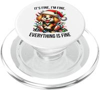 Cute Dog Christmas It's Fine I'm Fine Everything is Fine PopSockets PopGrip for MagSafe