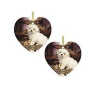 Cute Dog Christmas Tree Ceramic Hanging Bauble Personalised Xmas Baubles Cute Christmas Ornaments Gifts For Kids Family Friends