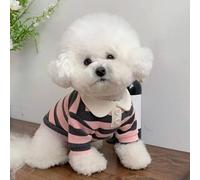 Cute Dog Clothes Striped, Dog Shirts, Yorkshire Terrier Dachshund Poodle and Also Suitable for Small Cats Pet Sweater(Pink,Medium)