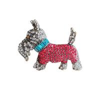 Cute Dog Colorful Rhinestones Brooches Lapel Pins for Women Teen Girls Funny Sparkly Crystal Cartoon Animal Pin Dress Suit Hat Bag Clothes Accessories Jewelry Party Christmas Holiday Gifts Daughter