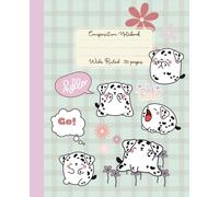 Cute Dog Composition Notebook for School, Kawaii Dalmatian Doggy Wide Ruled Notebook Journal for Kids, Girls, Students and Dog Lover: Pastel Green Cover|7.5x 9.25 inch,120 Pages