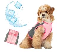 Cute Dog Cooling Vest Large-Area Reflective Puppy Ice Jacket Summer Heat Relief Lightweight UV Protection D Ring Beach Hiking Walking (Pink, 3X-Large)