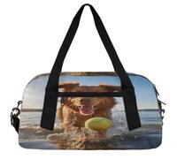 Cute Dog Corgi Kids Duffle Bag Boys Girls Small Sport Dance Gym Bag for Overnight Travel Weekender Carry On, Mischievous Puppy, 18.5"L x 9.4"W x 7.8"H