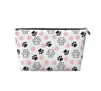 Cute Dog Cosmetic Bag, Funny Dog Paw Pattern Makeup Bag, Toiletry Bag for Women Travel Essentials, dog paw-white, Cartoon