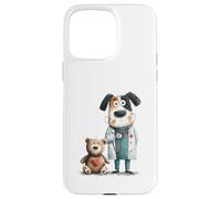 Cute Dog Doctor with Teddy Bear Stethoscope Case for iPhone 15 Pro Max
