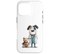 Cute Dog Doctor with Teddy Bear Stethoscope Case for iPhone 16 Pro