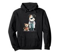 Cute Dog Doctor with Teddy Bear Stethoscope Pullover Hoodie