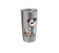 Cute Dog Doctor with Teddy Bear Stethoscope Stainless Steel Insulated Tumbler