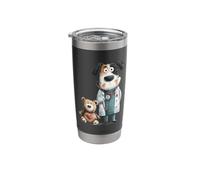 Cute Dog Doctor with Teddy Bear Stethoscope Stainless Steel Insulated Tumbler
