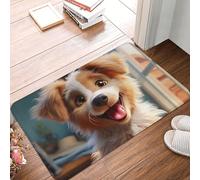 Cute Dog Door Mat Indoor Outdoor Welcome Mat Resist Dirt Entryway Mat Low Profile Floor Mat Front Doormat Non-Slip Bath Mats Absorbent Flannel Area Rug 24 x 16 in