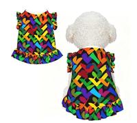 Cute Dog Dress for Small Dogs Girl,Sleeveless Cat Dresses Soft Breathable Dog Clothes Summer Puppy Dress Gay Pride Rainbow Pet Skirt Dog Outfits Chihuahua Yorkies Dresses