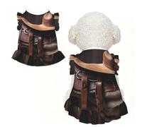 Cute Dog Dress for Small Dogs Girl,Sleeveless Cat Dresses Soft Breathable Dog Clothes Summer Puppy Dress Horse Saddle with A Cowboy Hat Wild Pet Skirt Dog Outfits Chihuahua Yorkies Dresses