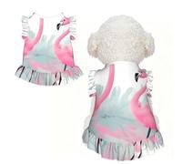 Cute Dog Dress for Small Dogs Girl,Sleeveless Cat Dresses Soft Breathable Dog Clothes Summer Puppy Dress Love Flamingo Pet Skirt Dog Outfits Chihuahua Yorkies Dresses