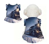 Cute Dog Dress for Small Dogs Girl,Sleeveless Cat Dresses Soft Breathable Dog Clothes Summer Puppy Dress Winter Christmas Snow Night Railway Train Pet Skirt Dog Outfits Chihuahua Yorkies Dresses
